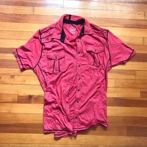 BKE Men Short-Sleeve Pearl Snap Button-Up